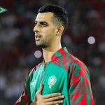 يوسف بلعمري لاعب الرجاء الرياضي ومنتخب المغرب قبل مباراة إفريقيا الوسطى بتصفيات كأس إفريقيا 2025 - 12 أكتوبر 2024 - X/@RCAofficiel