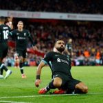 محمد صلاح لاعب ليفربول يحتفل بالتسجيل أمام أرسنال في الدوري الإنجليزي - 27 أكتوبر 2024 - Reuters