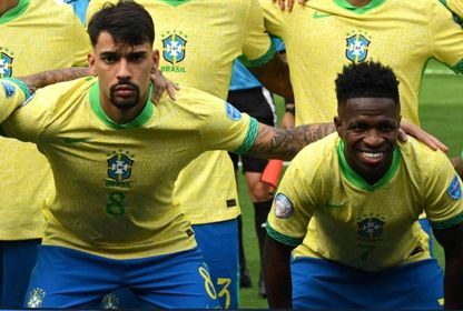 فينسيوس جونيور ولوكاس باكيتا مع منتخب البرازيل - Brazilian media/x