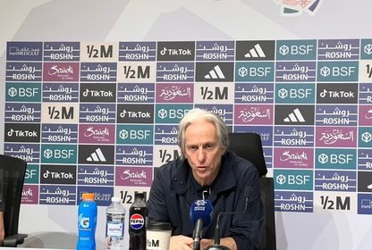 جورجي جيسوس مدرب الهلال في مؤتمر صحافي بعد مباراة الاتفاق بالدوري السعودي - 8 نوفمبر 2024 - X/@aawsat_spt