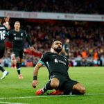 محمد صلاح لاعب ليفربول يحتفل بالتسجيل أمام أرسنال في الدوري الإنجليزي - 27 أكتوبر 2024 - Reuters